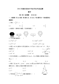 陕西省中考数学试题及答案word