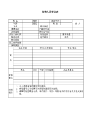 招聘人员登记表