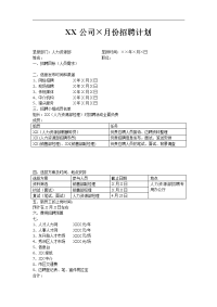 招聘计划范本