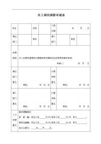员工调岗调薪申请表