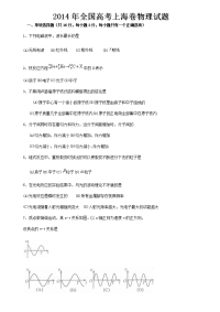 全国高考上海卷物理试题