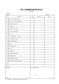 单位工程质量控制资料核查记录（喷淋）