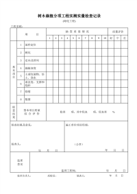 树木栽植分项工程实测实量记录