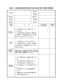 超过一定规模的危险性较大的分部分项工程申报清单