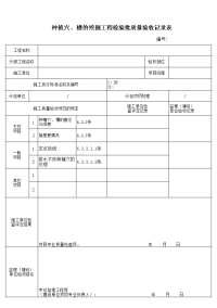 种植穴槽挖掘工程检验批质量验收记录表