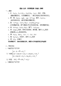 最新 高考 无机框图题 突破点 题眼 总结