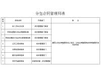 分包合同管理用表