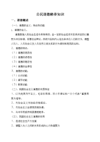 重庆成人高考公民道德修养与法律基础复习知识提纲