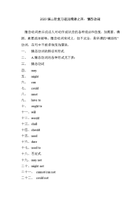 2020届二轮复习语法精讲之四：情态动词（word版30页）