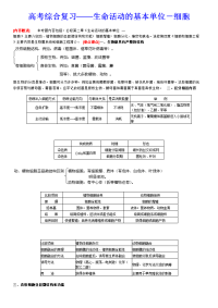 高考综合复习——生命活动的基本单位细胞