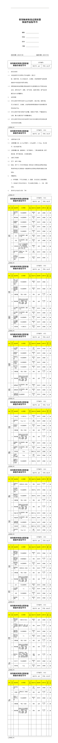 制造过程质量检验作业指导书