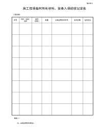 施工现场临时用电材料、设备入场验收记录表