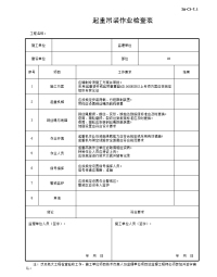 起重吊装作业检查表