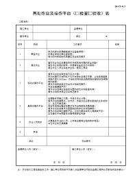 高处作业及操作平台检查验收表