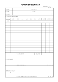 电气线路绝缘强度测试记录