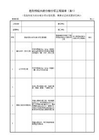 危险性较大的分部分项工程清单（表1）