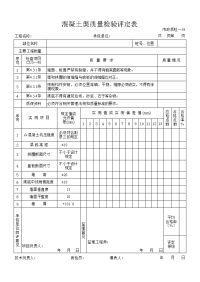 混凝土渠质量检验评定表