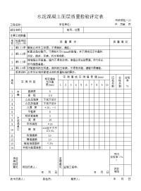 水泥混凝土面层质量检验评定表