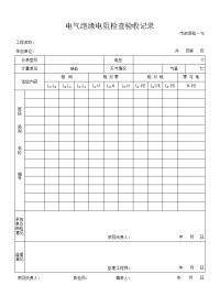 电气绝缘电阻检查验收记录