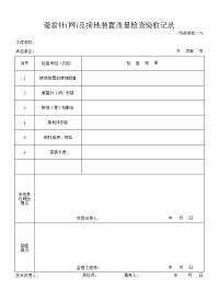 避雷针(网)及接地装置质量检查验收记录