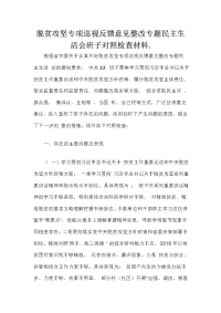 脱贫攻坚专项巡视反馈意见整改专题民主生活会班子对照检查材料