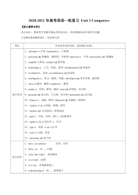 2020-2021年高考英语一轮复习 Unit 3 Computers
