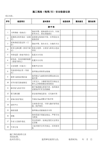 施工现场安全检查记录