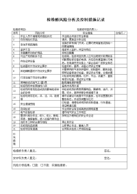 检维修风险分析及控制措施记录