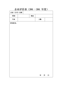 公司企业评价表