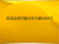 现场品质问题分析与解决技巧