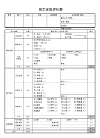 员工定级评价表