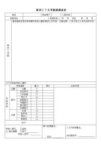 新员工7天考核期调查表