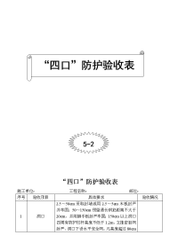 四口防护验收表