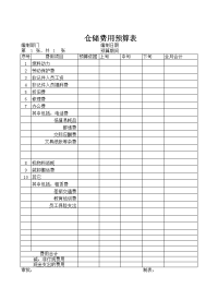 仓储费用预算表(1)