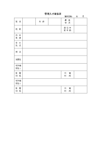 管理人才储备表