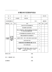 区域经理绩效考核表