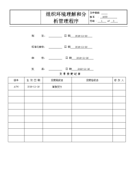 组织环境理解和分析管理程序