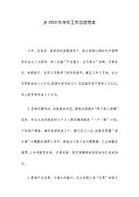 乡2020年半年工作总结范本
