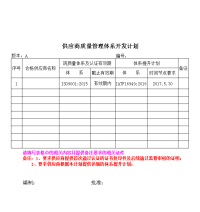 供方质量体系开发计划