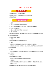 【物理】2018届一轮复习人教版2-1力、重力、弹力学案