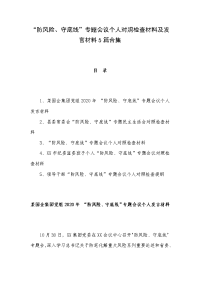 “防风险、守底线”专题会议个人对照检查材料及发言材料5篇合集