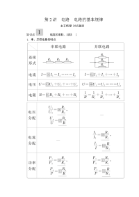 【物理】2020届一轮复习人教版第八章第2讲电路　电路的基本规律作业