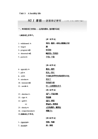 【英语】2019届人教版高考一轮复习选修6精选学案设计：选修6Unit3Ahealthylife