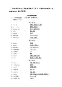 2019届一轮复习人教版必修一Unit5NelsonMandela—amodernhero单元学案设计（32页）