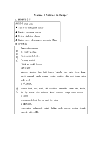 2018届外研版必修5一轮复习：Module6AnimalsinDanger单元教案（40页）