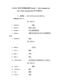 2019届一轮复习外研版必修四Module3BodyLanguageandNon-verbalCommunication