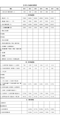 公司人力成本分析表