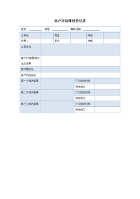 客户拜访跟进表