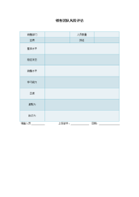 销售团队风险评估