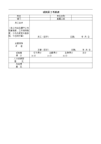 试用员工考核表